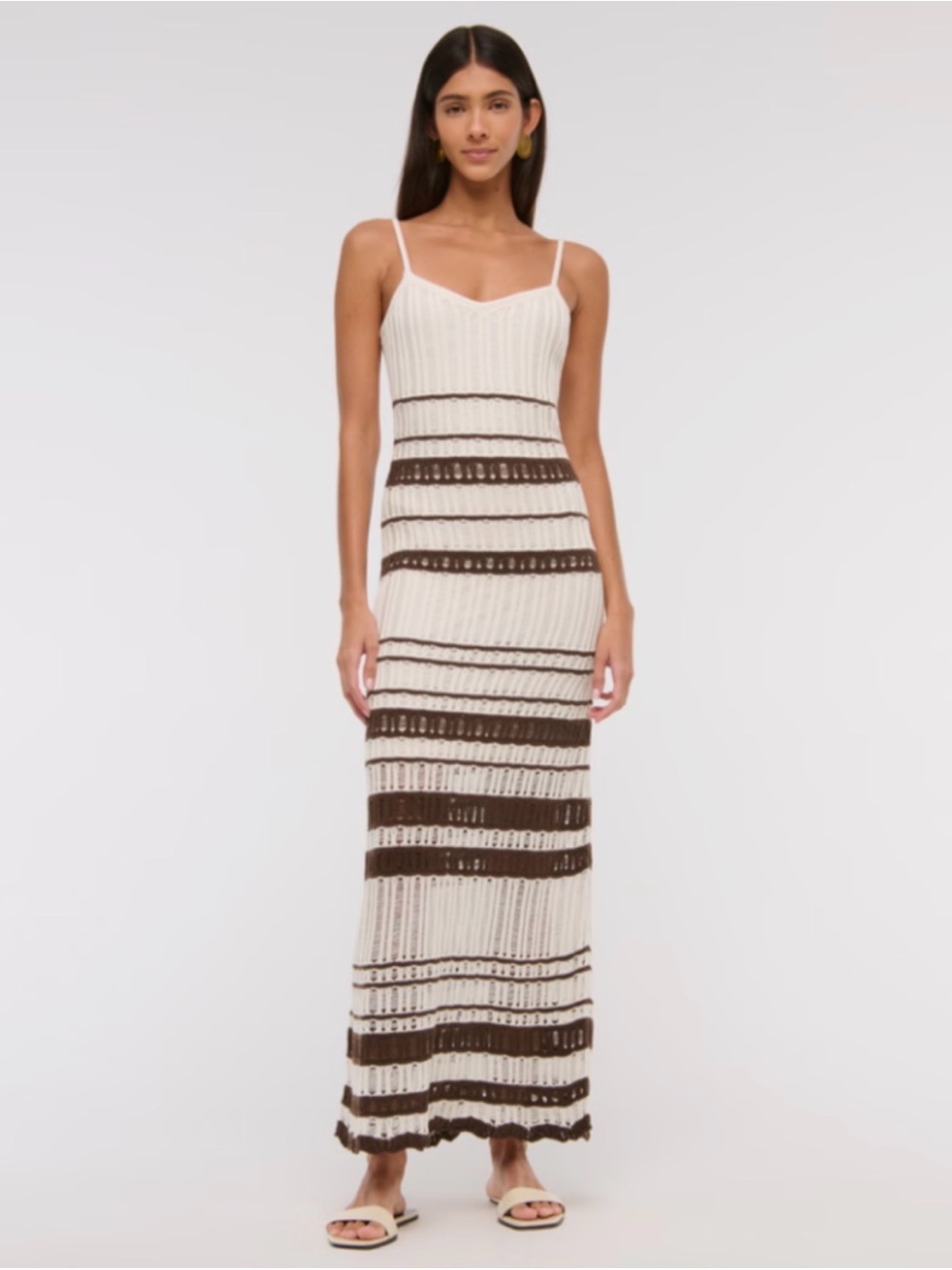Abercrombie & Fitch Crochet Style Maxi Dress Medium Tall NWT - Picture 1 of 5